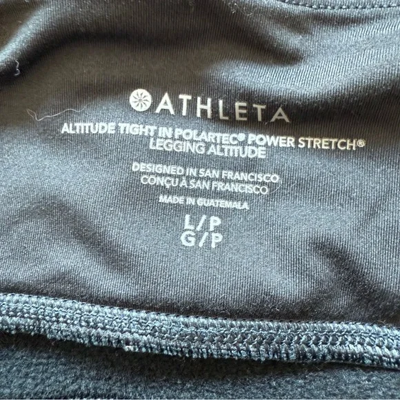 Athleta Altitude Tight Polartec Power Stretch Pants Black Winter Large Petite - Picture 8 of 8